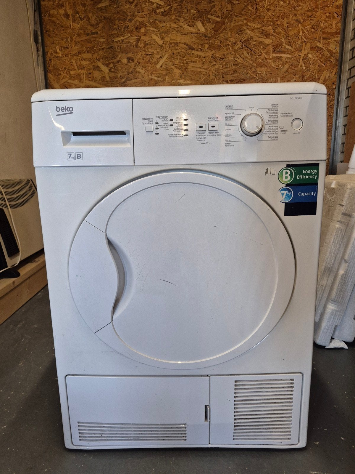 Beko DCU 7230 X Condensdroger - 7kg Capaciteit, Ophalen, 6 tot 8 kg, Gebruikt, Voorlader