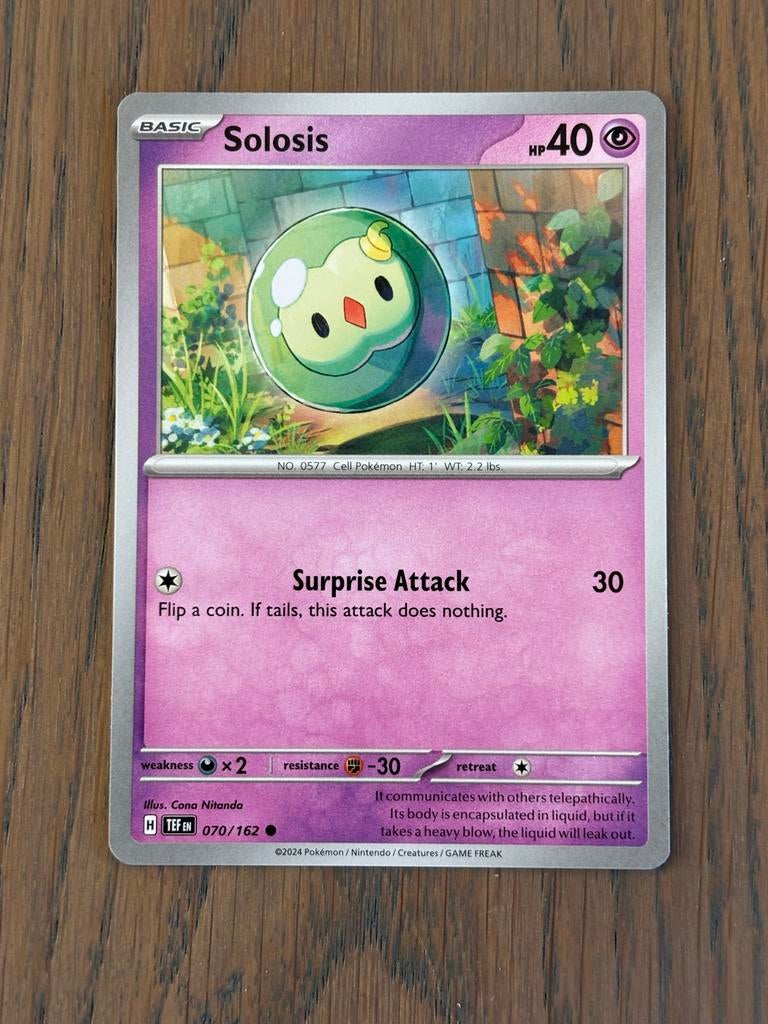 Pokémon Kaart: Solosis 070/162 - Basic Psychic Type, Hobby en Vrije tijd, Verzamelkaartspellen | Pokémon, Nieuw, Losse kaart, Ophalen of Verzenden