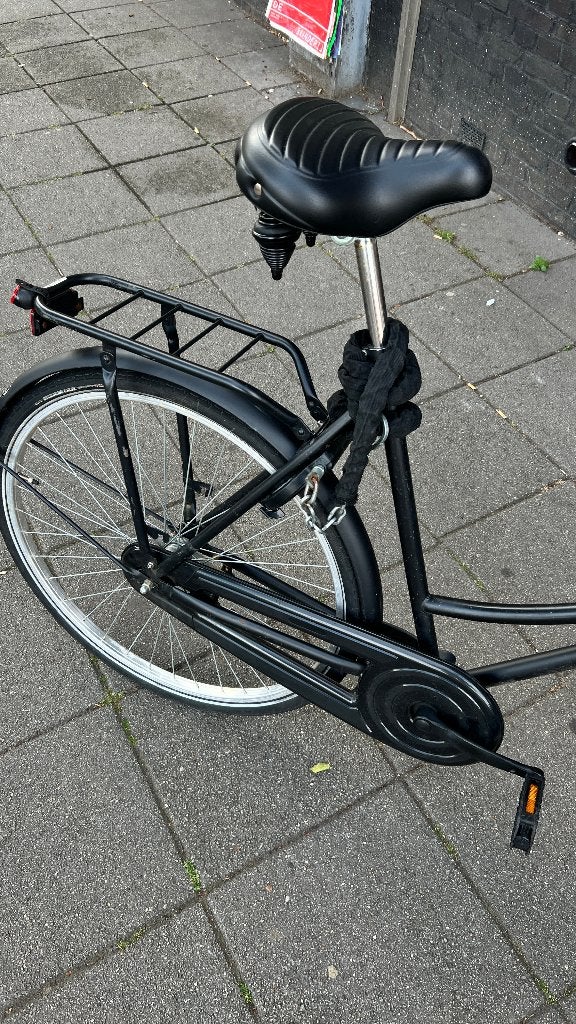 Transportfiets 28 inch zwart met voordrager, rijklaar, Ophalen, Gebruikt, Overige merken