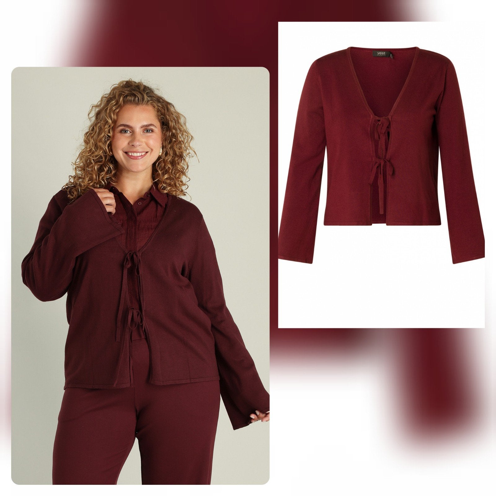 Wijnrood vest Gladys van Yest Curve Maat 50 (2), Kleding | Dames, Nieuw, Ophalen of Verzenden, Y, Y