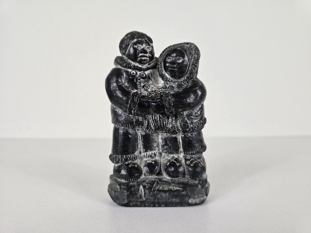 Beeld Inuit koppel, A Wolf Original, Canada, 20e eeuw, Antiek en Kunst, Ophalen of Verzenden