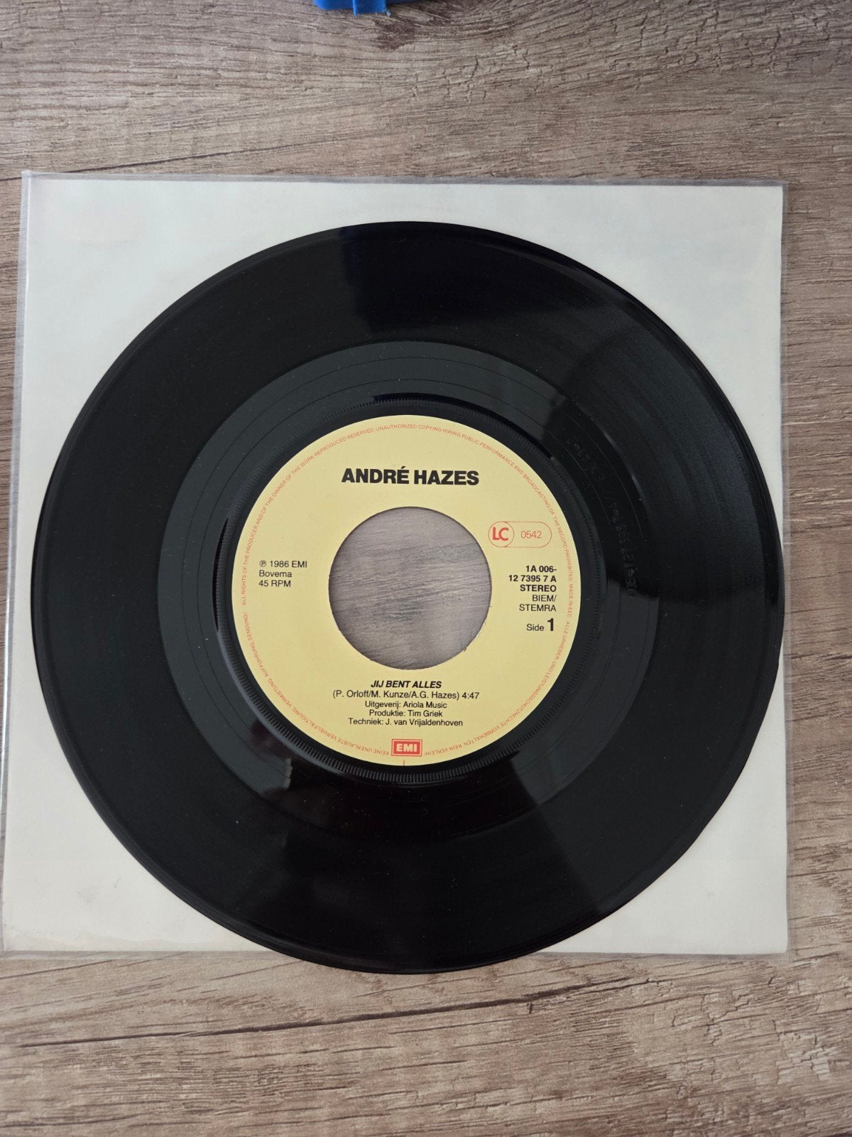 André Hazes - Jij Bent Alles / Non Pensare A Me (Vinyl), Cd's en Dvd's, Gebruikt, 7 inch, Ophalen of Verzenden, EP