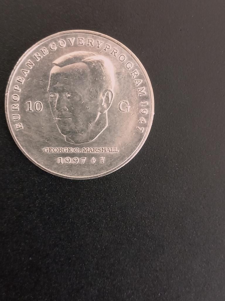 Munt Nederland 10 Gulden 1997 Zilver Marshallplan, Verzenden, Koningin Beatrix, Zilver, Losse munt