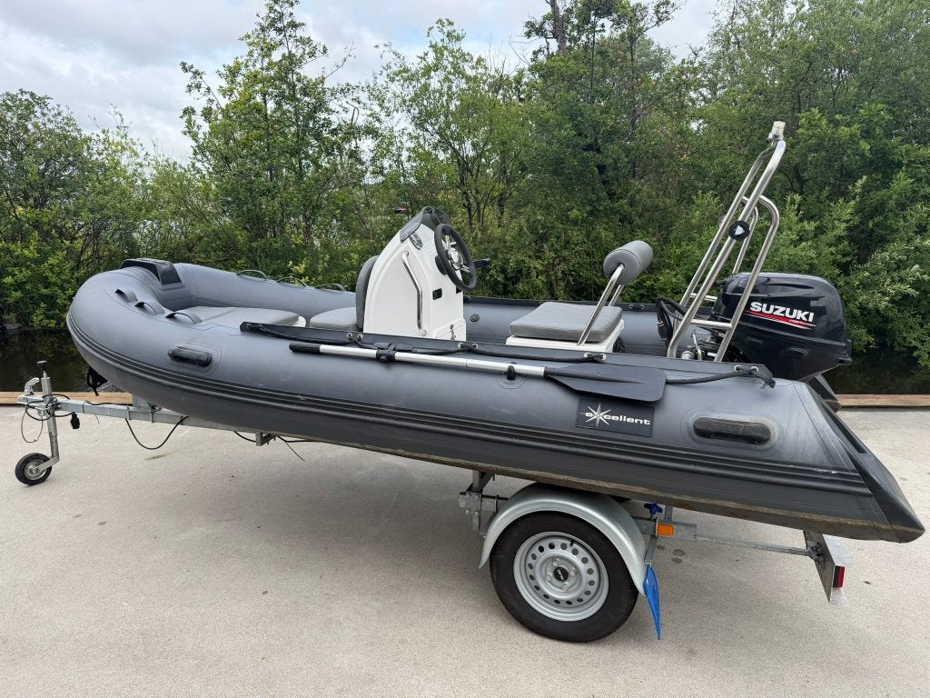 Excellent 390 RIB + Suzuki 9.9 pk (geüpgraded naar 20 pk), Watersport en Boten, Ophalen, 10 tot 30 pk, Gebruikt, Viertaktmotor