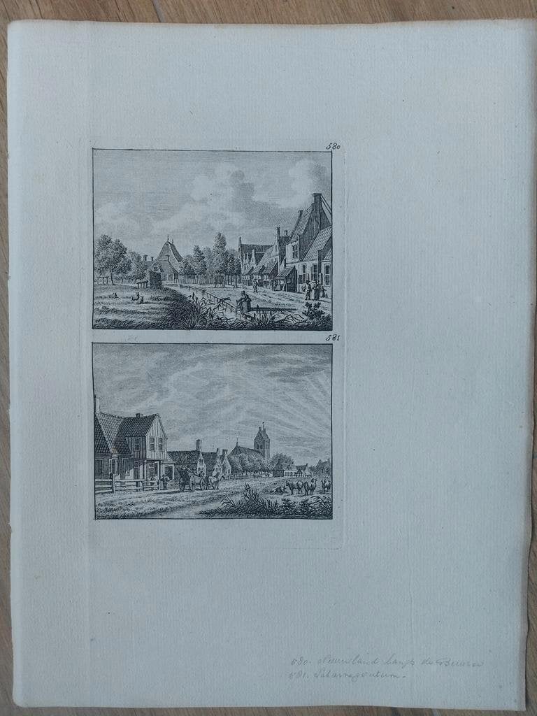 580 / Nieuwland langs de Buuren en Scharnegoutum Friesland, Antiek en Kunst, Ophalen of Verzenden