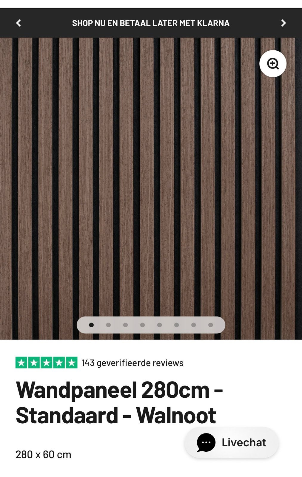 2x wandpanelen walnoot 280cm lang, 60cm breed., Huis en Inrichting, Stoffering | Gordijnen en Lamellen, Ophalen, Nieuw, Bruin