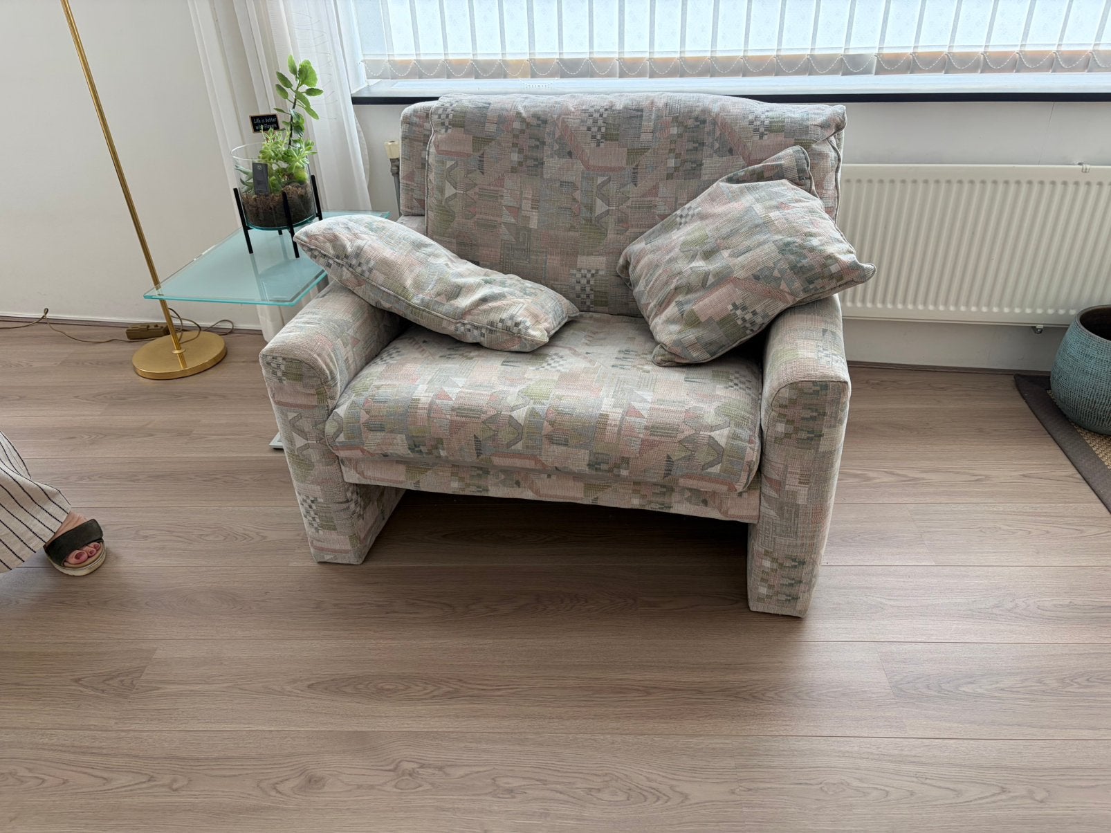 Zelf ingekort bank tot love seat, Huis en Inrichting, Ophalen, Tweepersoons, 75 tot 100 cm, Zo goed als nieuw