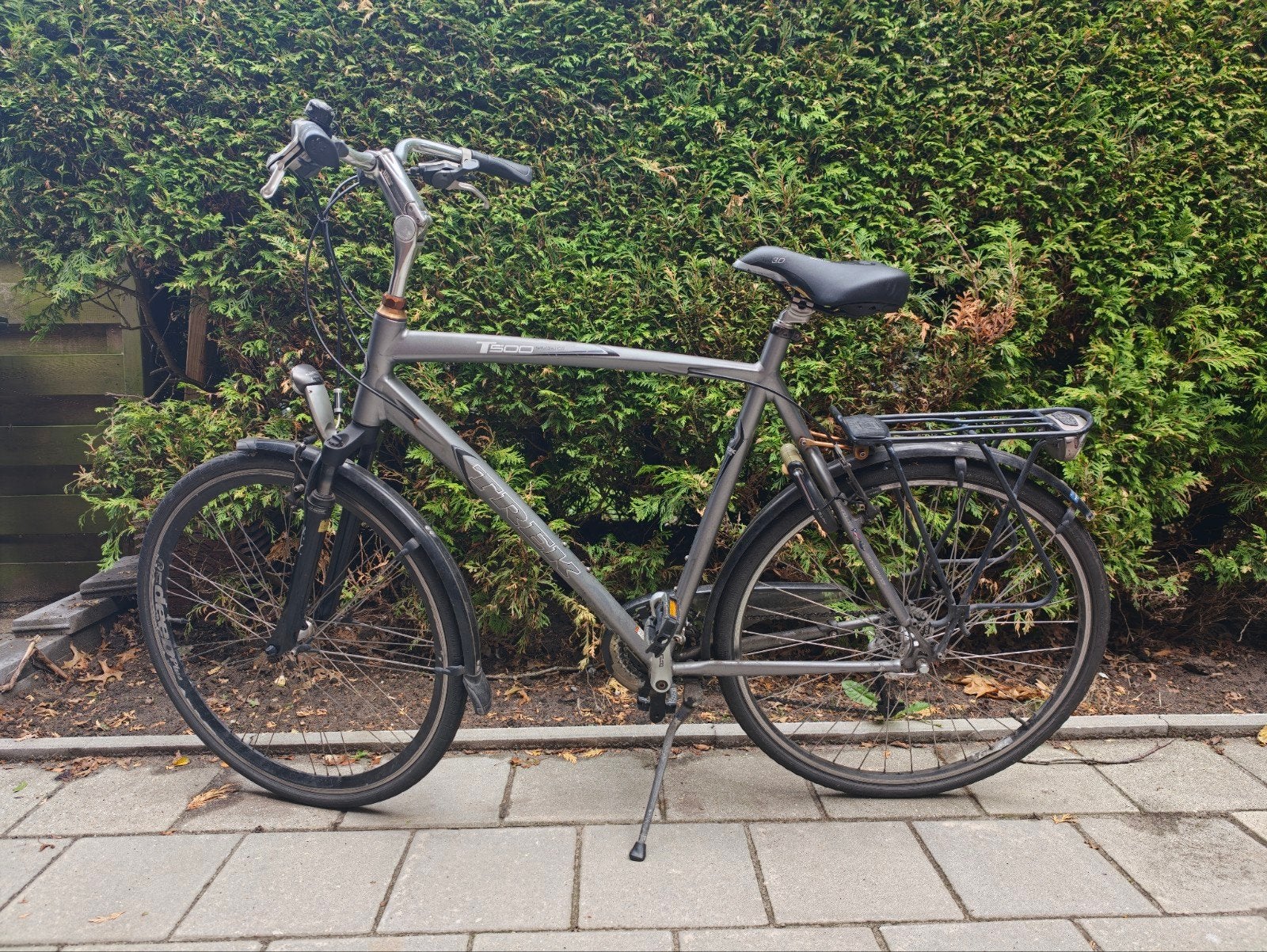 Gebruikte Gazelle fiets - Grijs, met versnellingen Trek T500, Ophalen, Gebruikt, Velgrem, Versnellingen