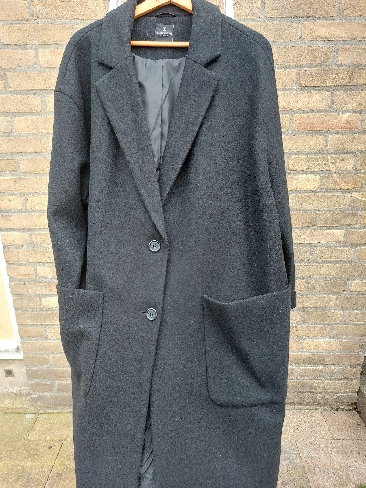 Zwarte jas. ( echt zwart) maat 52/54, Ophalen of Verzenden, Zo goed als nieuw, Zwart, Jas of Mantel