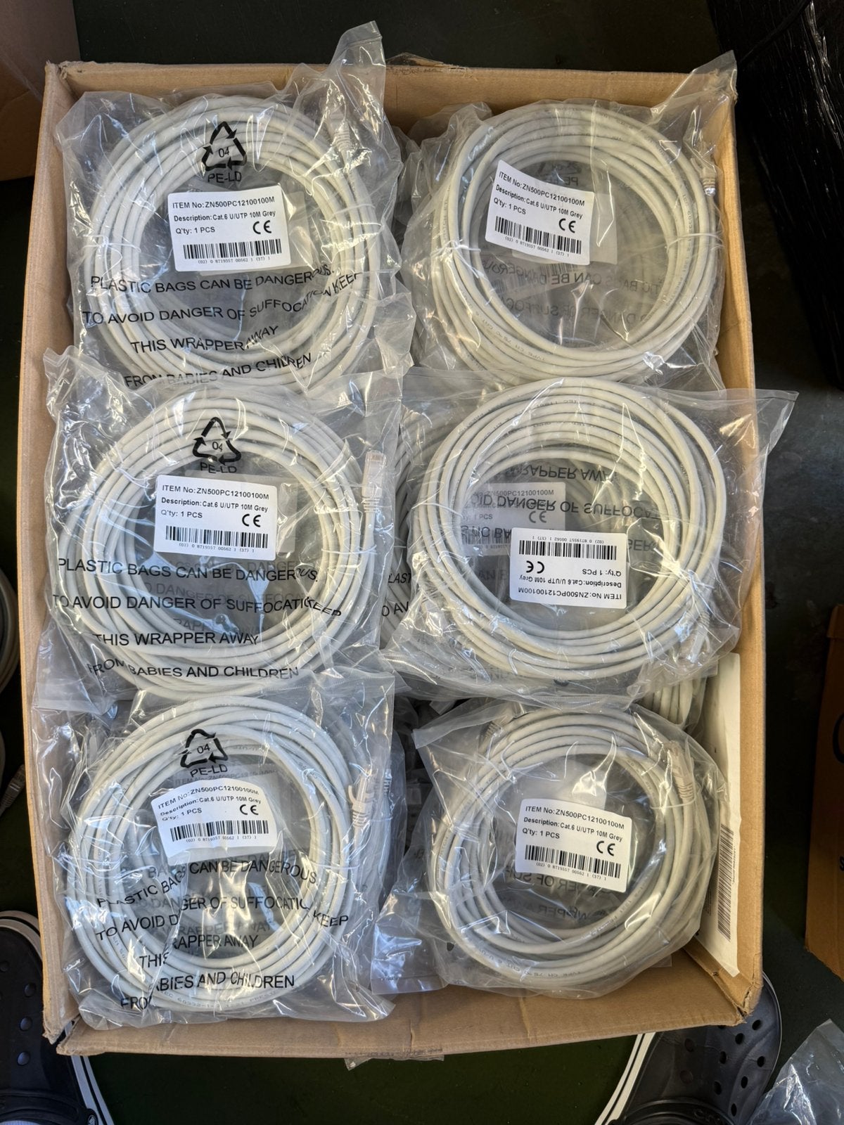 Grote partij 48x CAT.6 UTP netwerkkabel 10 meter (Nieuw), ., Nieuw, Ophalen of Verzenden, .