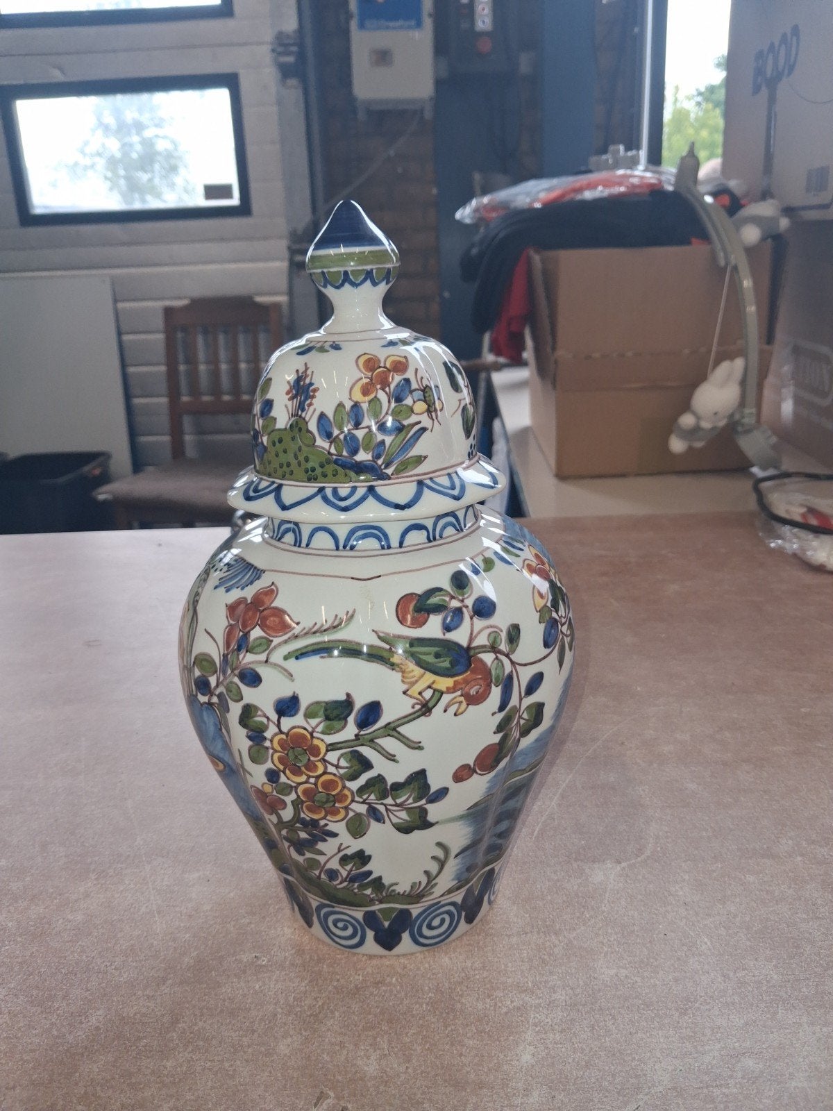 Antieke Makkum aardewerk gemberpot met deksel, 1980, Ophalen of Verzenden