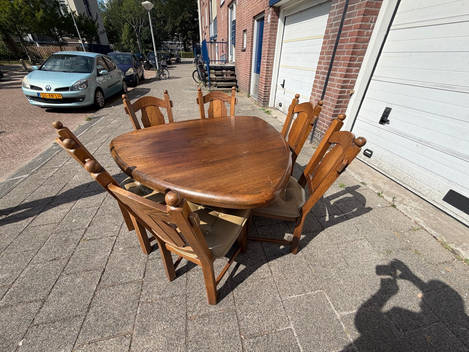 Grote, zware eiken tafel - Uniek stuk voor liefhebbers, Ophalen of Verzenden