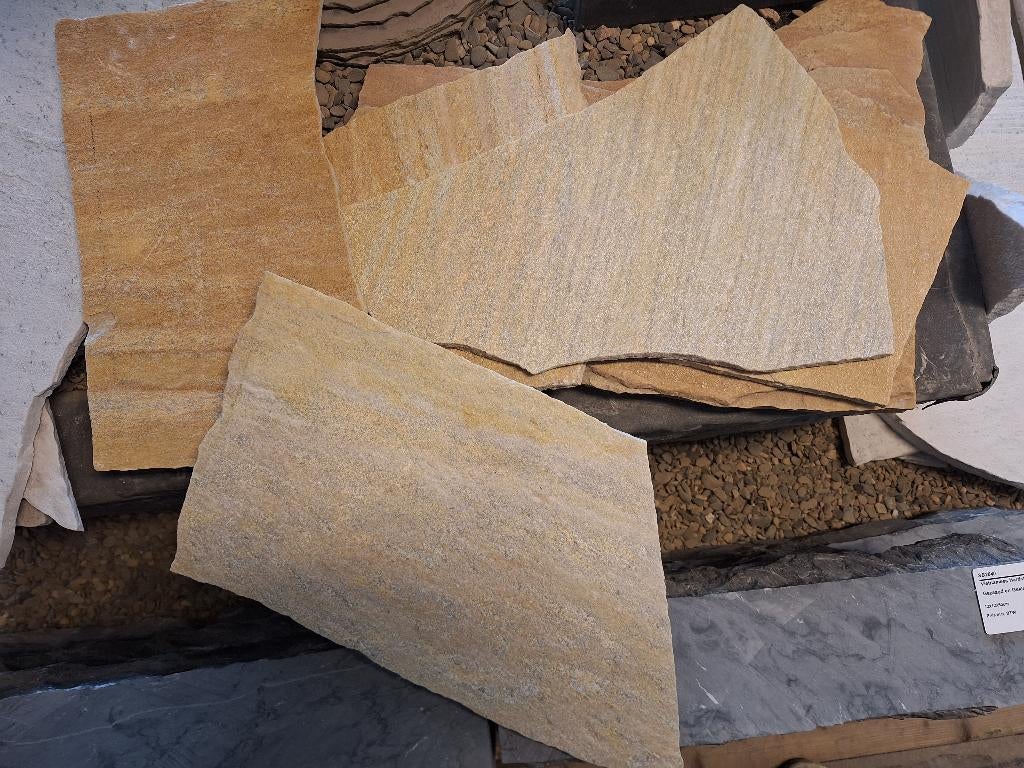 muurbekleding flagstones Brasil Gold 1-1,5 cm, Tuin en Terras, Ophalen of Verzenden, Nieuw, Overige typen
