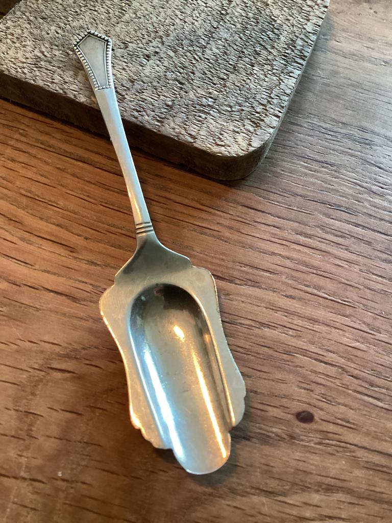 Verzilverd suikerlepeltje, Antiek en Kunst, Ophalen of Verzenden