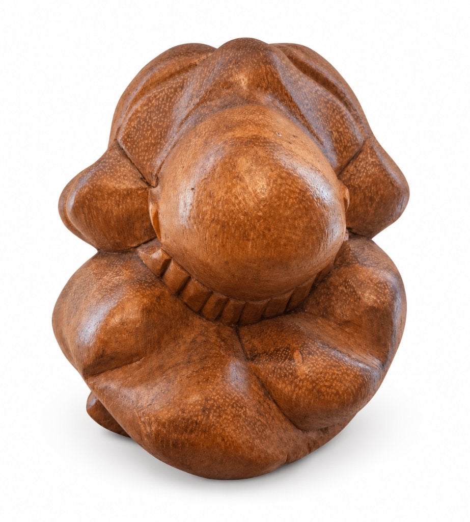 Huilende Boeddha – houten beeld – vintage decoratie, Ophalen of Verzenden