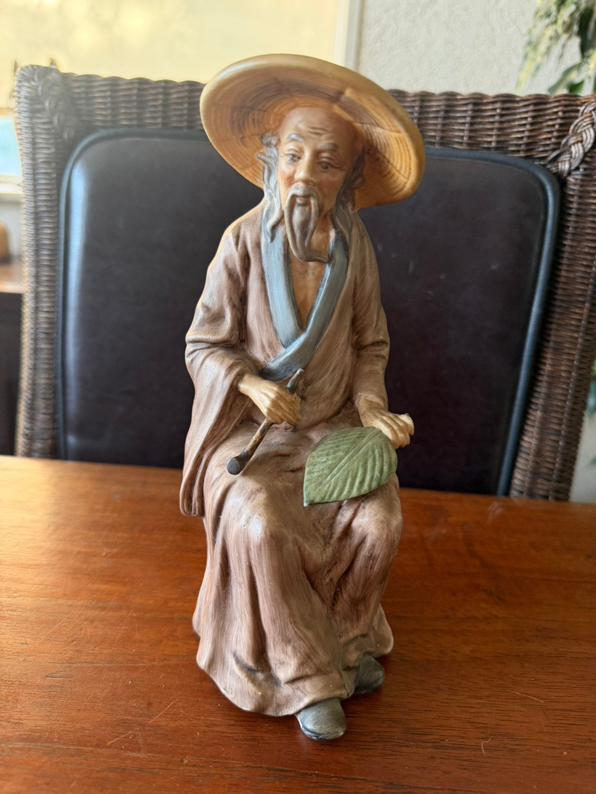 Vintage Toyo Japan Porseleinen Beeld – Aziatische Wijze Man, Antiek en Kunst, Ophalen of Verzenden