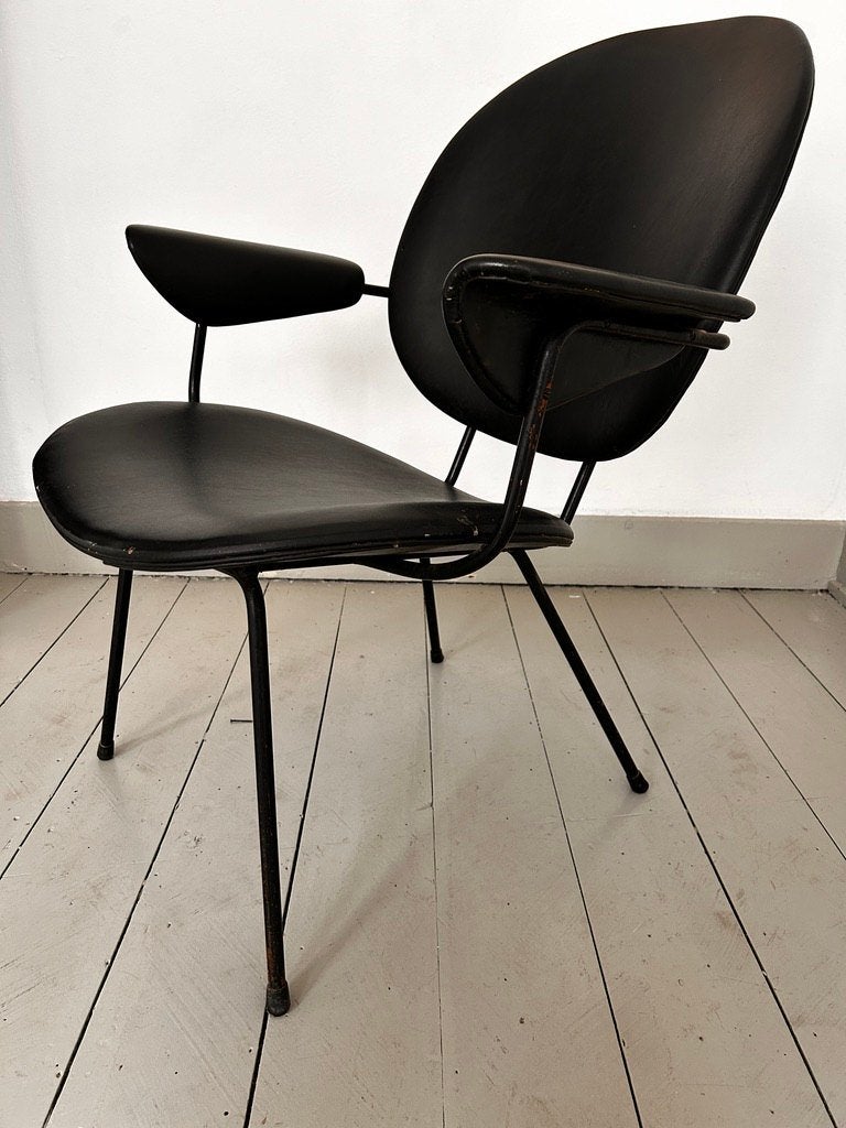 Zwarte Kembo stoel Gispen, Ophalen, Jaren 50 design, Gebruikt, Hout