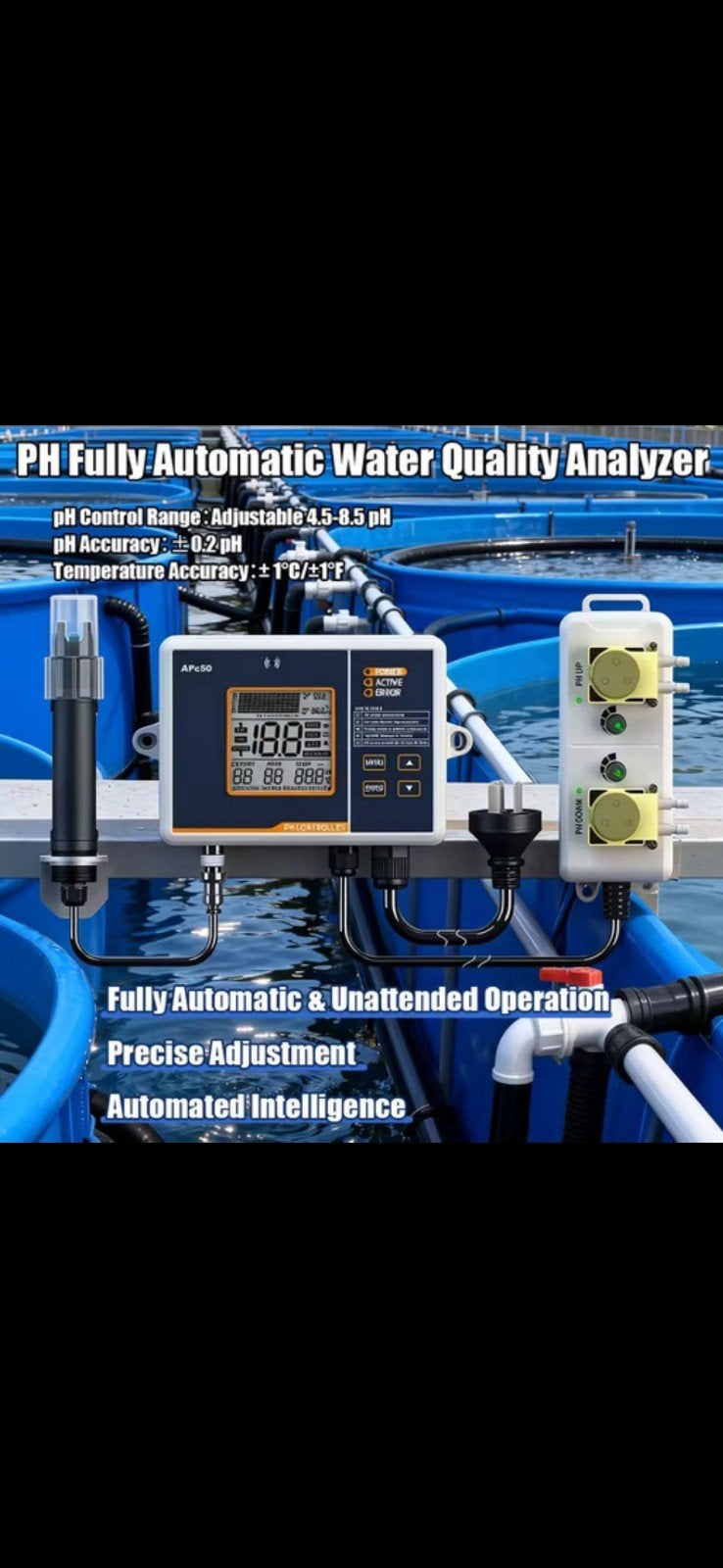 APc50 Fully Automatic Water Quality Tester pH controller, Ophalen of Verzenden