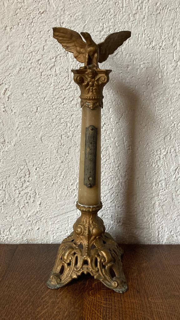 Antieke thermometer marmer vogel, Ophalen of Verzenden