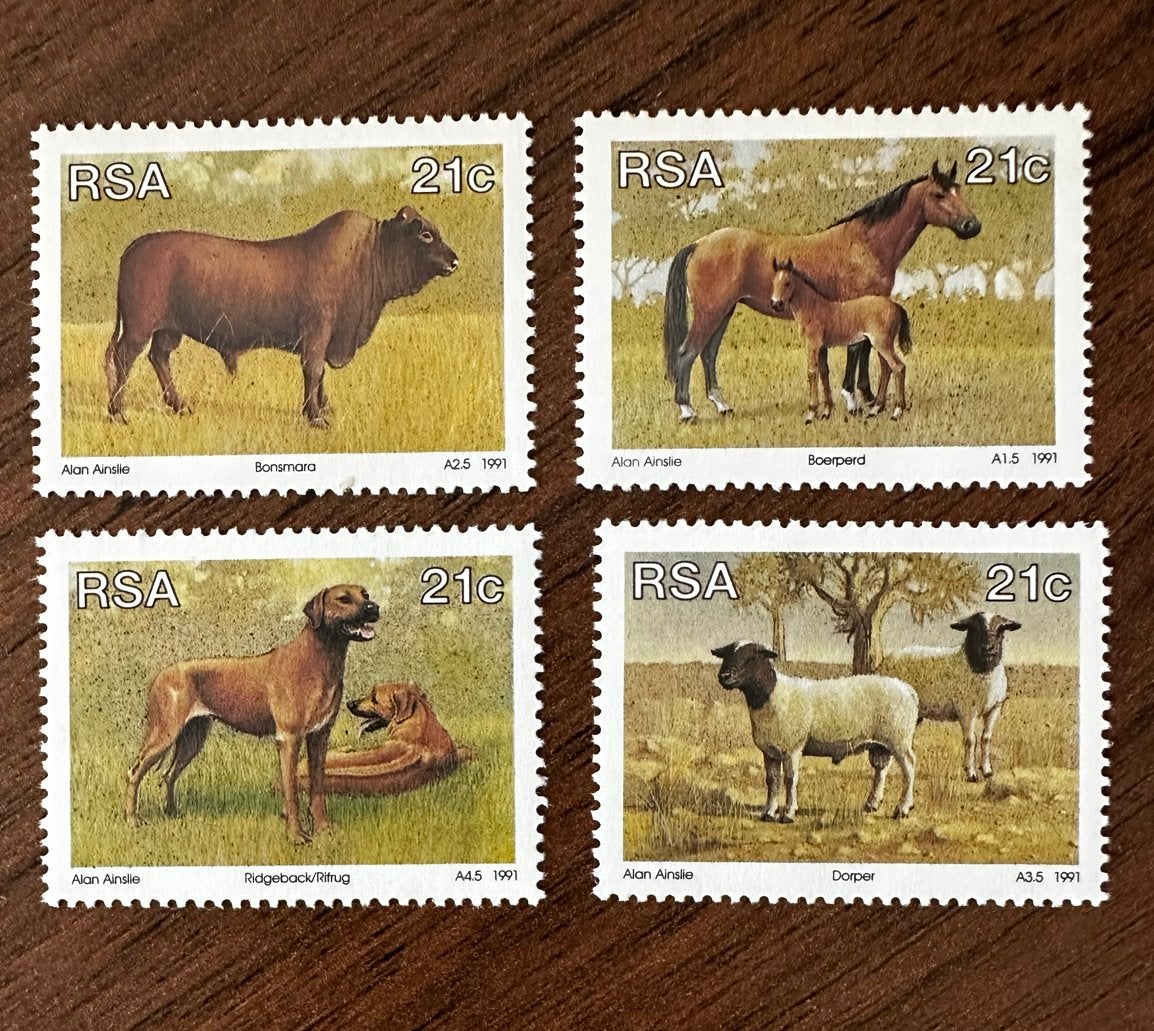 Zuid-Afrika 1991 - Dieren rund paard hond schaap postfris, Ophalen of Verzenden, Zuid-Afrika, Postfris