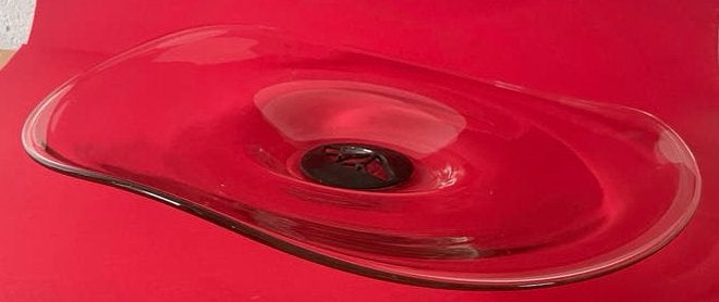 Corry Ammerlaan Golvende Schaal 43 cm Glas en Brons, Ophalen of Verzenden
