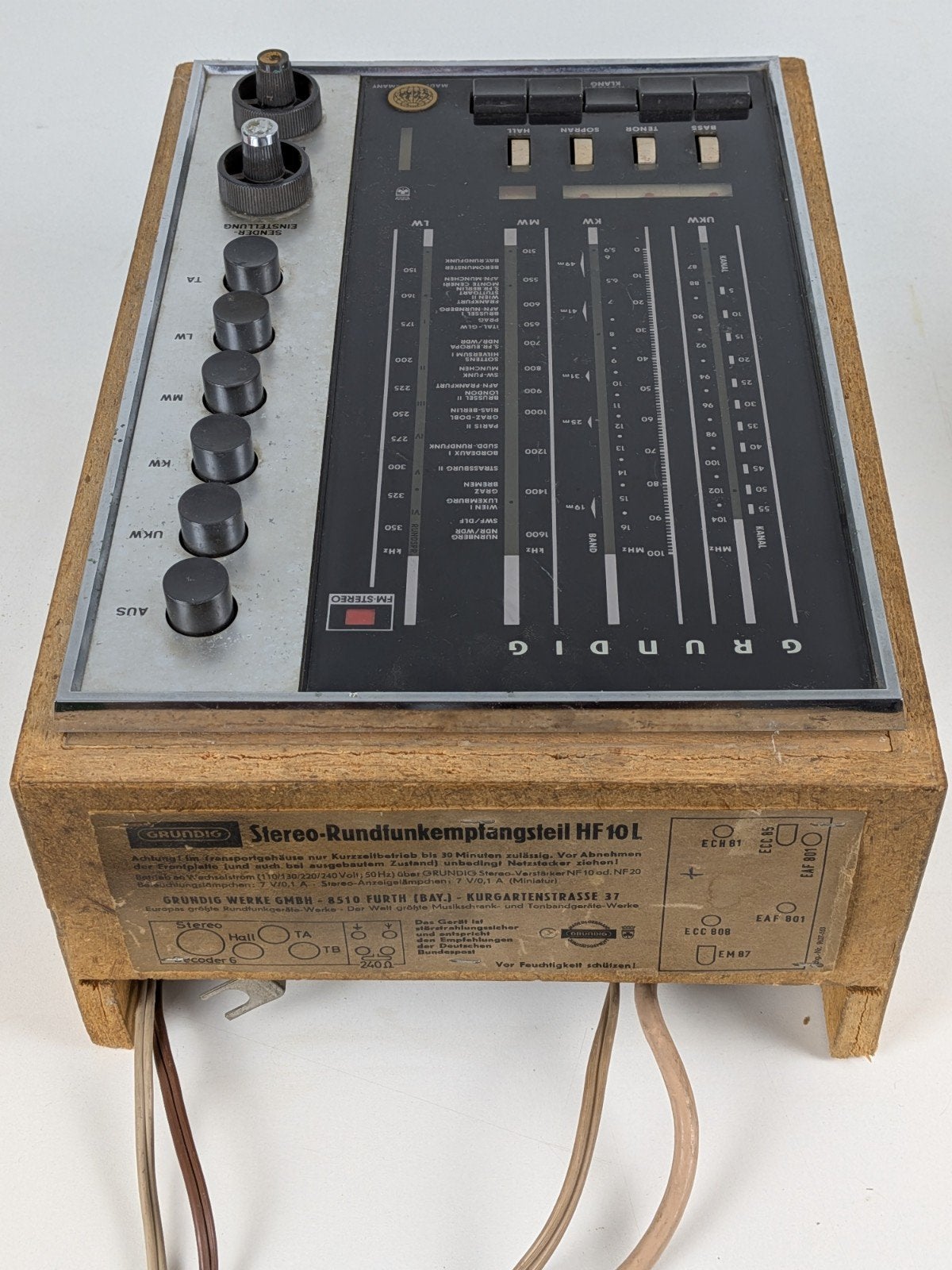 Grundig HF10L Stereo Buizen Radio Voor Onderdelen/Restaurat, Ophalen of Verzenden, Niet werkend, Radio