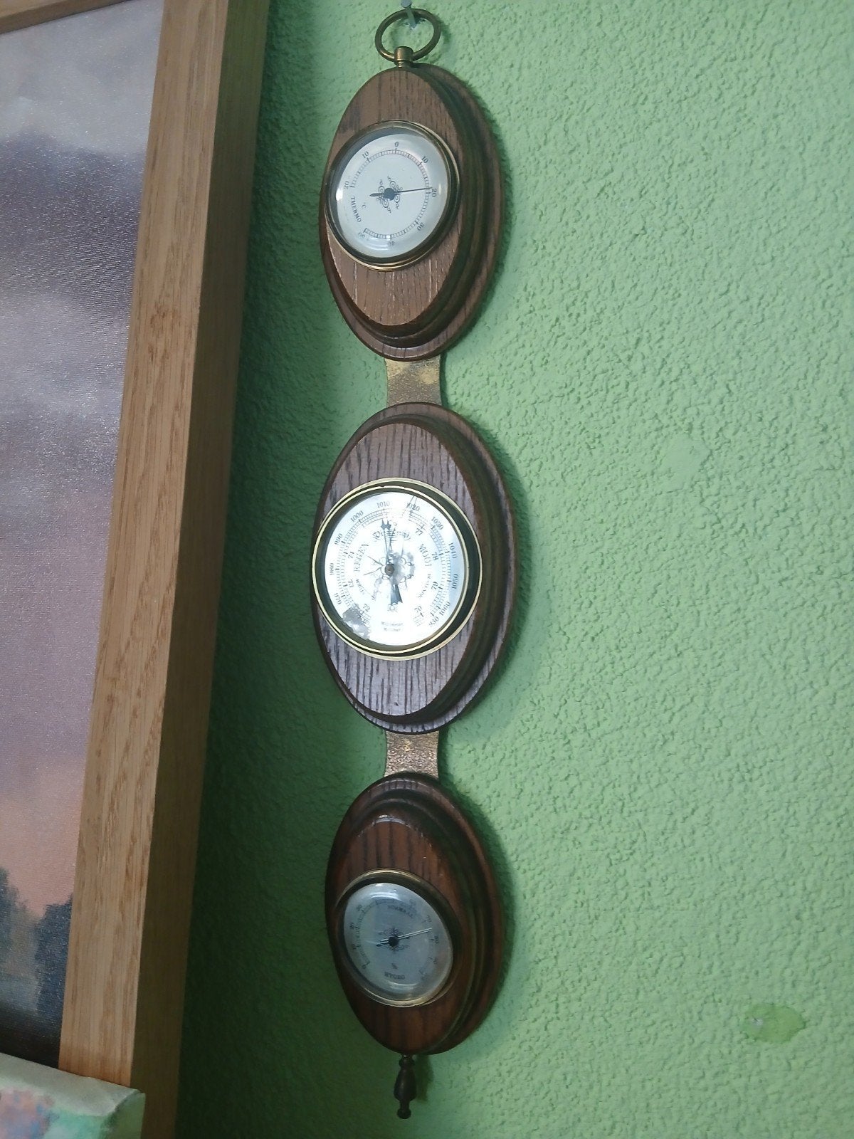 Vintage Weerstation: Barometer, Thermometer, Hygrometer, Audio, Tv en Foto, Weerstations en Barometers, Ophalen of Verzenden, Gebruikt