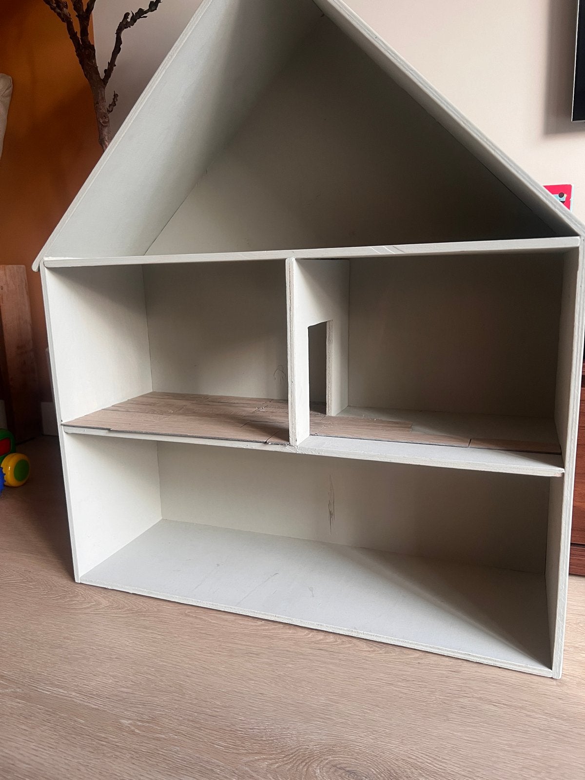 Groot Poppenhuis (70x90x25) met HEMA meubeltjes en popjes, Ophalen, Gebruikt, Poppenhuis