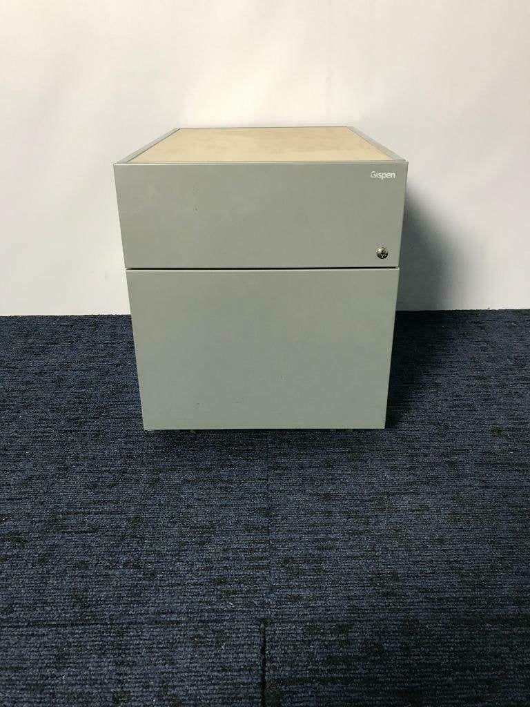1 x Gispen ladeblok, aluminium, 2 lades, Ophalen, Minder dan 50 cm, Gebruikt, 3 of 4 laden