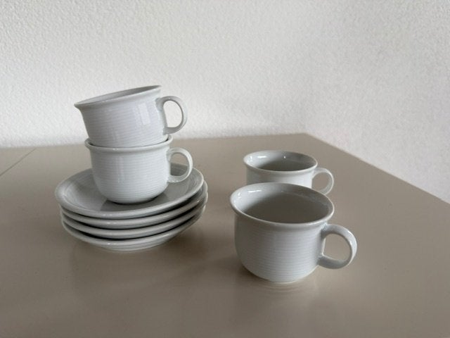 Thomas Trend Wit espresso kopjes met schotel - 4 stuks, Ophalen, Overige merken, Zo goed als nieuw, Modern