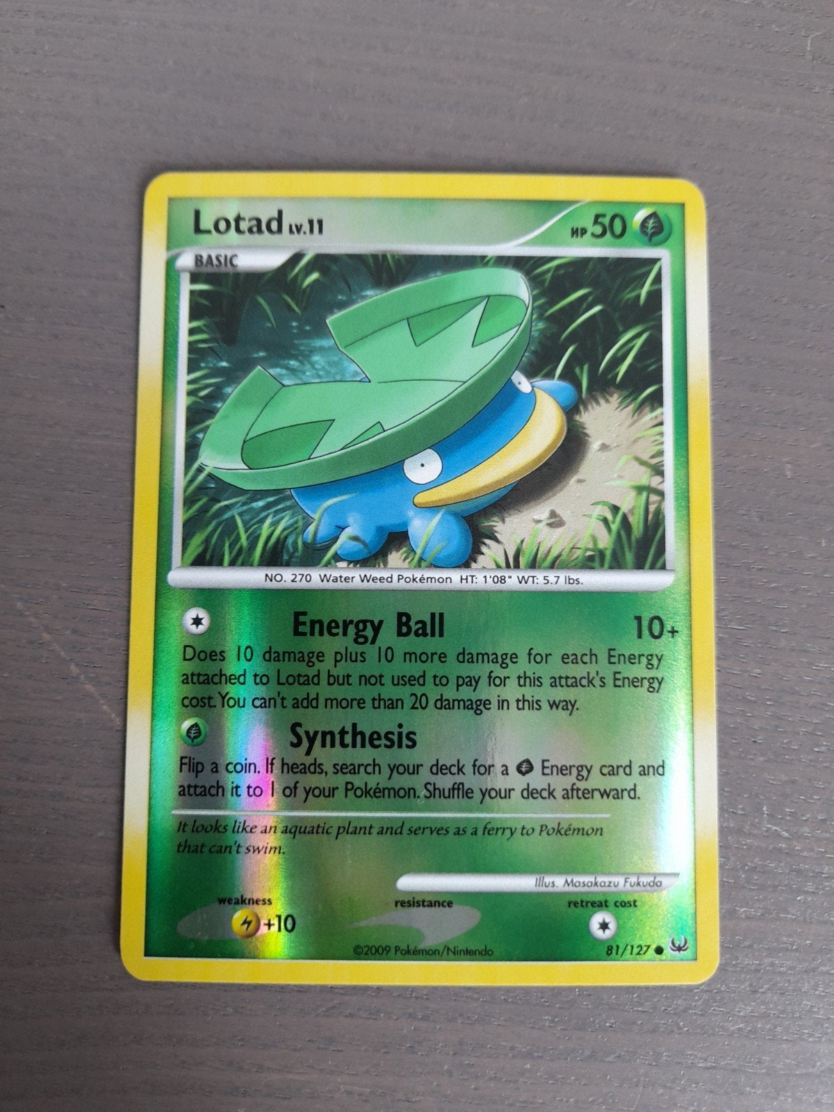 Platinum 81/127 lotad reverse, Ophalen of Verzenden, Gebruikt, Losse kaart, Foil