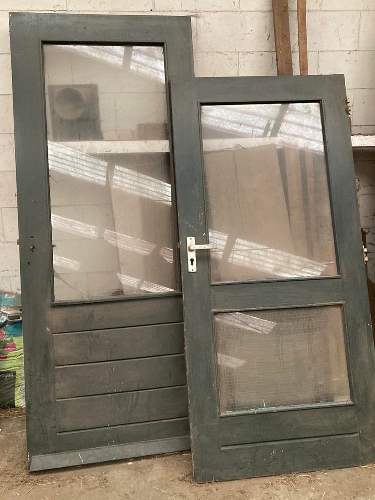 Hardhouten deuren, Doe-het-zelf en Verbouw, Deuren en Horren, Ophalen, Binnendeur, 200 tot 215 cm, Glas