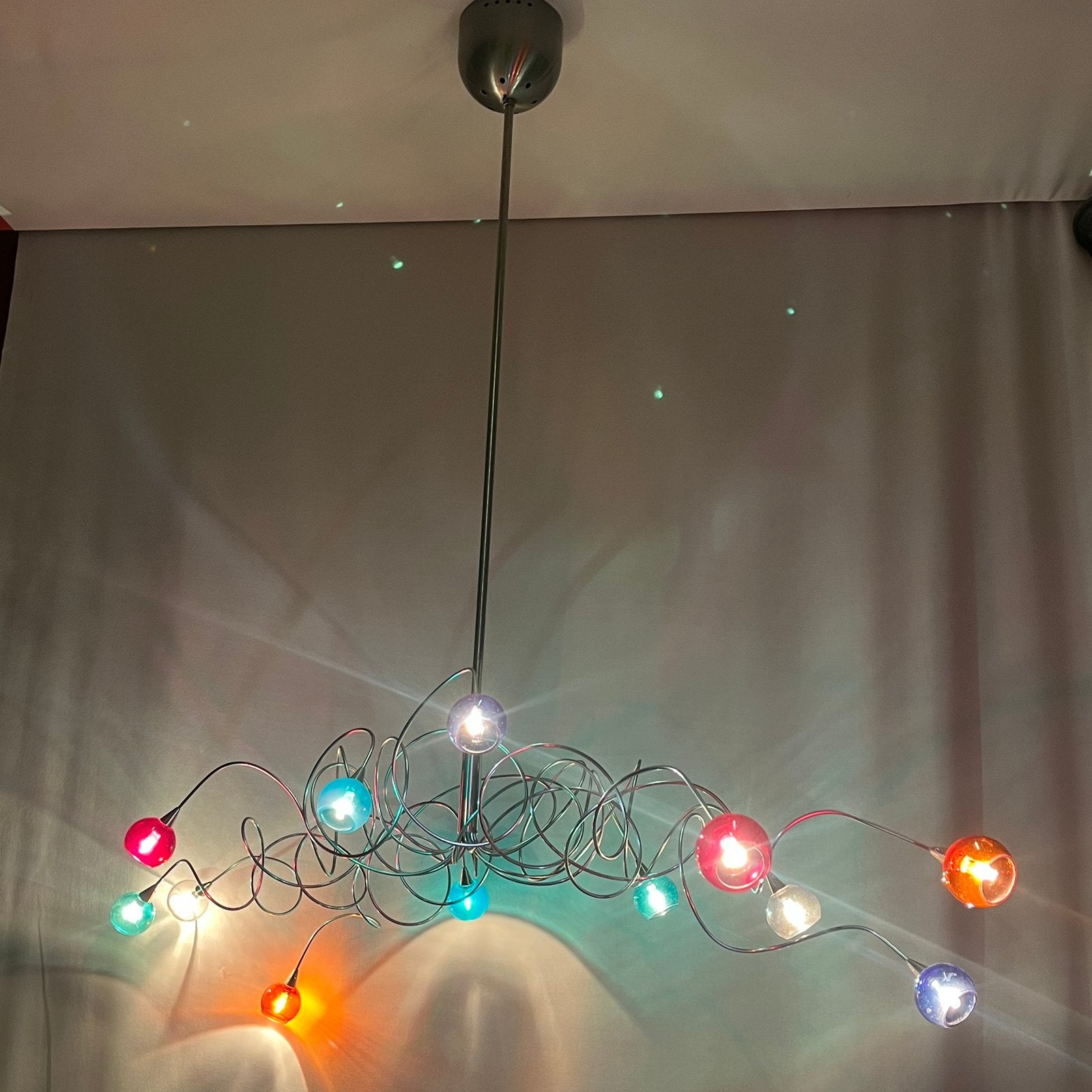 Harco Loor jaren 90 postmoderne vintage hanglamp, Gebruikt, Ophalen of Verzenden, Postmodern, Overige fittingen