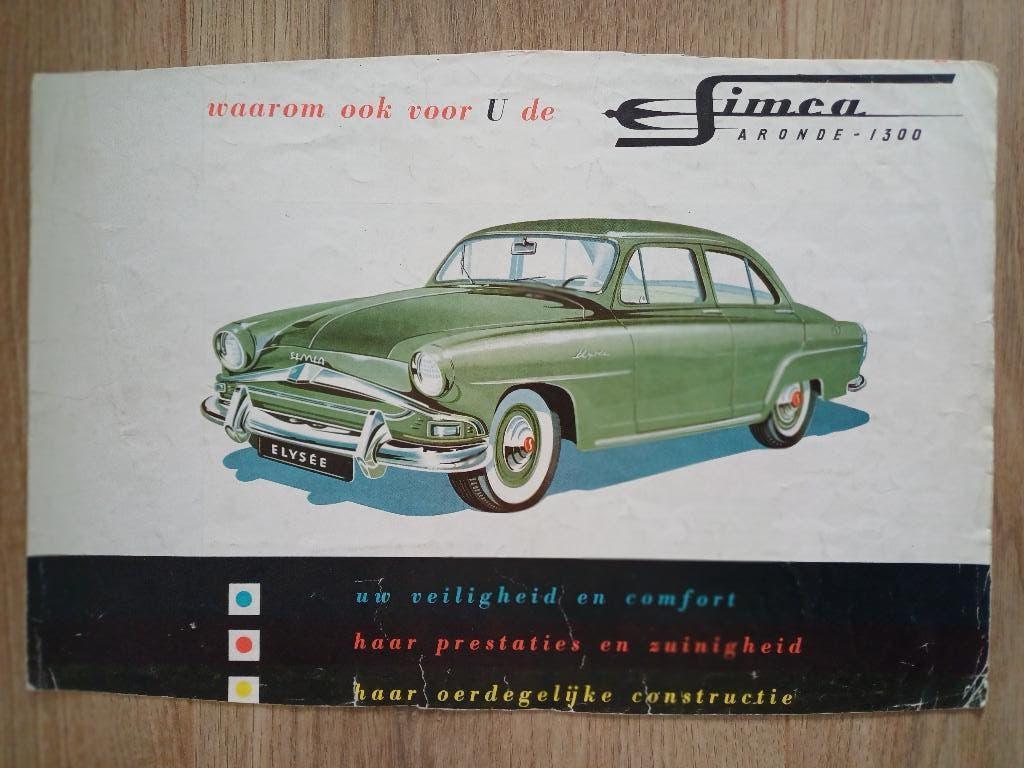 Simca Aronde 1300 brochure- beschadigd!, Boeken, Auto's | Folders en Tijdschriften, Gelezen, Overige merken, Verzenden