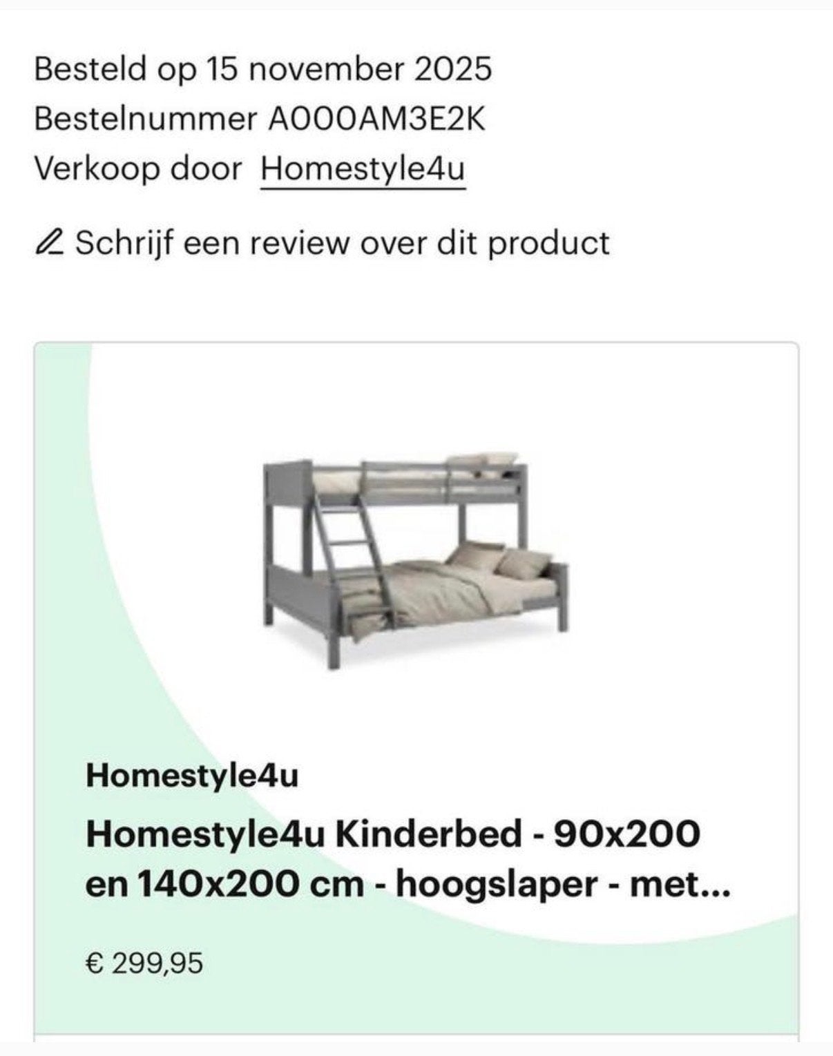 Homestyle4u Stapelbed - 90x200 en 140x200 cm - grijs, Ophalen, Gebruikt, 160 tot 180 cm, Tweepersoons
