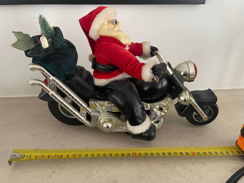 Decoratie Kerstman op Harley Davidson, kan met batterij, Ophalen, Zo goed als nieuw