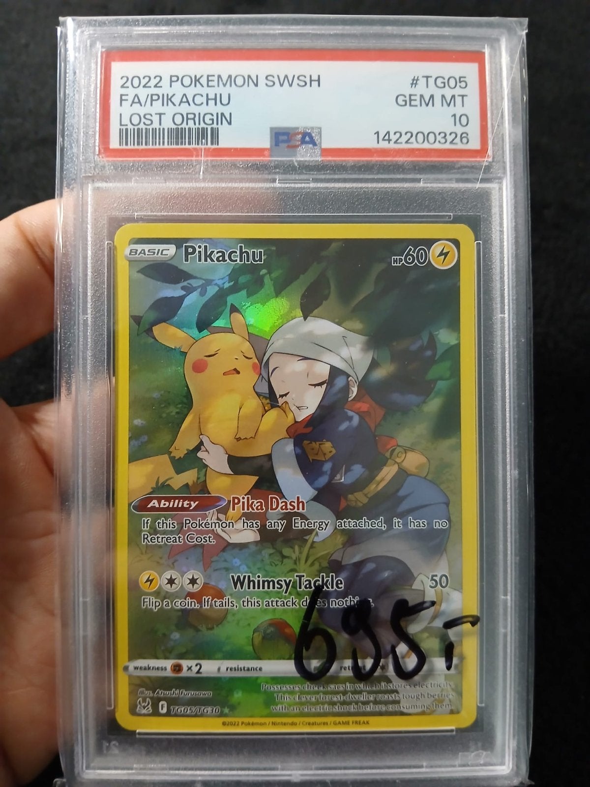 Pikachu VMAX Lost Origin PSA 10 Gem Mint Pokémon Kaart, Ophalen of Verzenden, Nieuw, Losse kaart