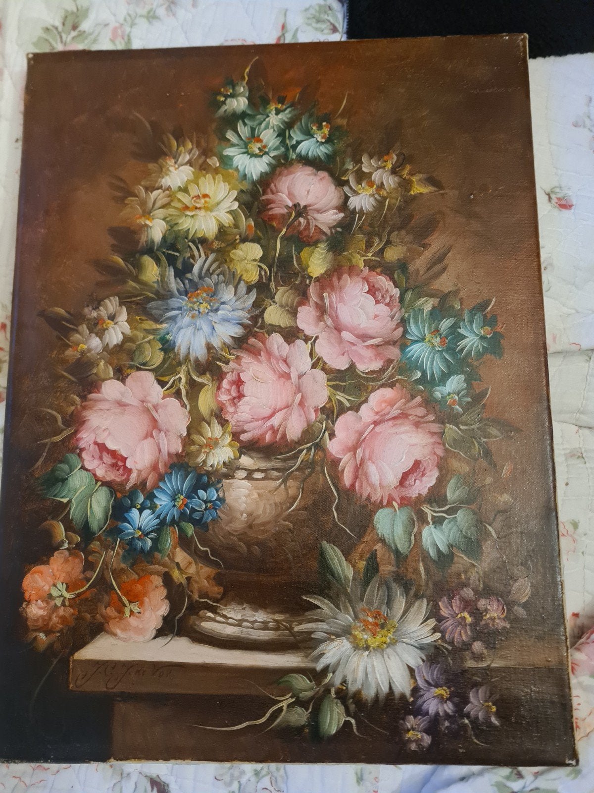 Stilleven met bloemen door J.C.J. de Vos, Antiek en Kunst, Ophalen of Verzenden