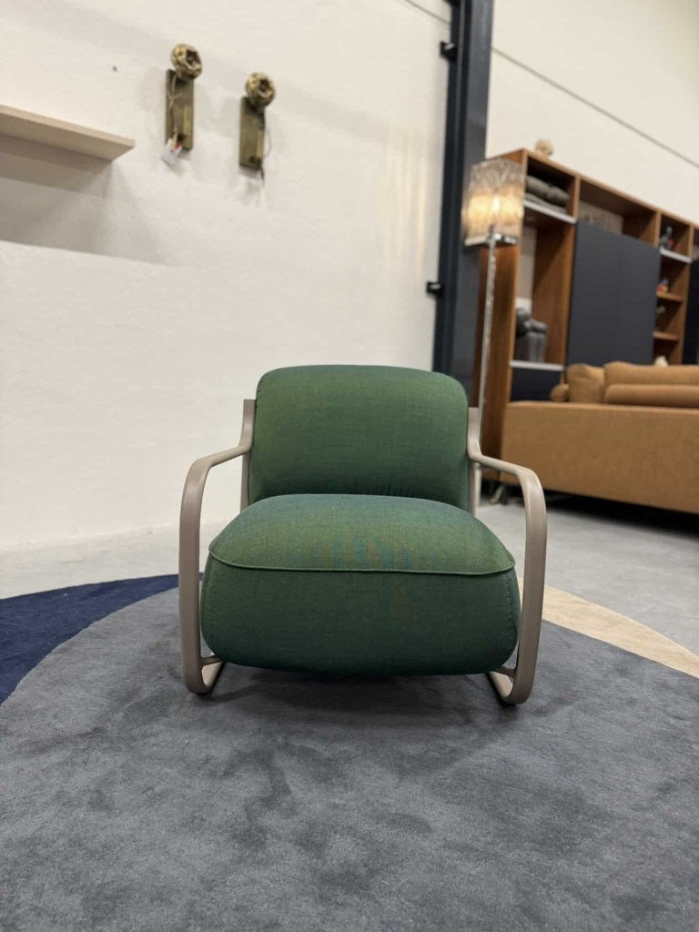 Showmodel Pode Chap Fauteuil groen stof Design stoel, Leolux, Info@leolux.nl, Nieuw, 75 tot 100 cm