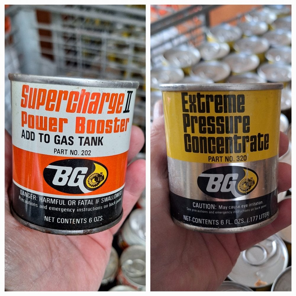 Partij decoratieve vintage olieblikjes BG Products️️️️️⛽️, ., Zo goed als nieuw, ., .