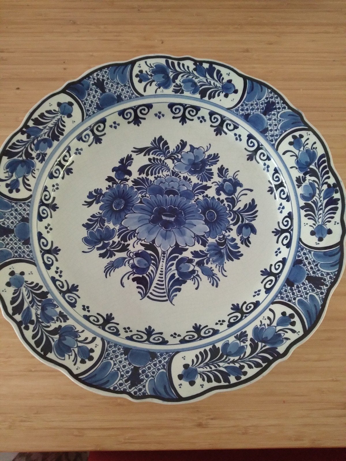 groot bord porseleyne fles 36 cm, Ophalen of Verzenden