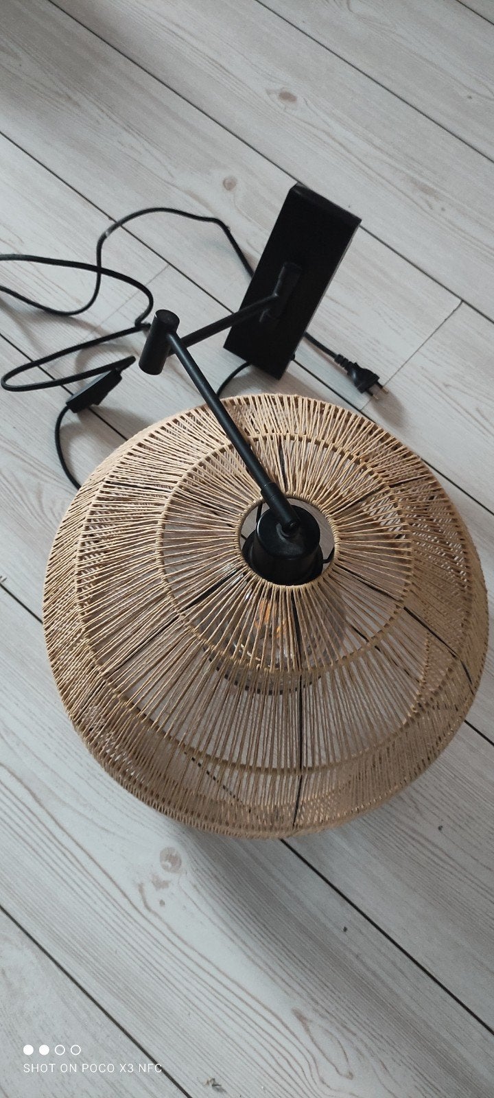 mooie wandlamp Ibiza boho stijl  ongeveer 40 cm doorsnede, Ophalen of Verzenden, Zo goed als nieuw, Natuurlijk materiaal