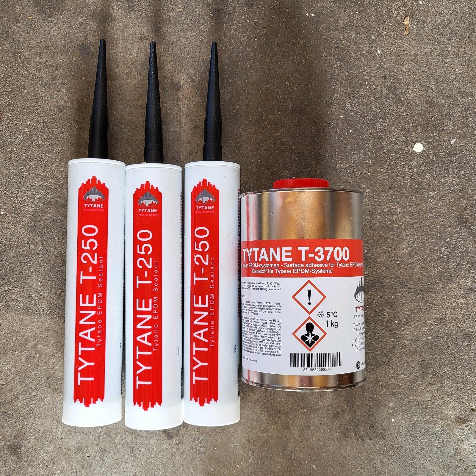 Tytane EPDM kit T250 (3x) en EPDM bodemlijm T3700 (1kg), Minder dan 4 cm, Overige materialen, Nieuw, Ophalen of Verzenden