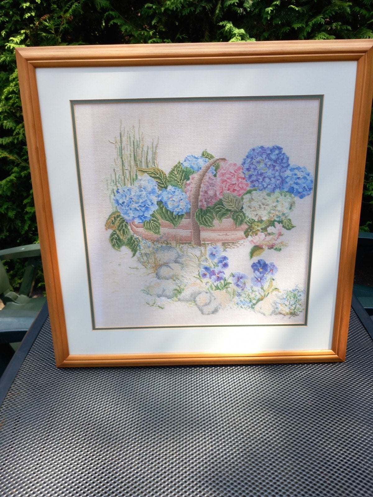 prachtig borduurwerk hortensia, Ophalen, Zo goed als nieuw