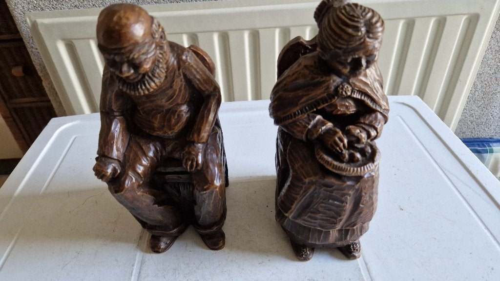 2 zware brocante beelden -boekensteunen, Ophalen of Verzenden