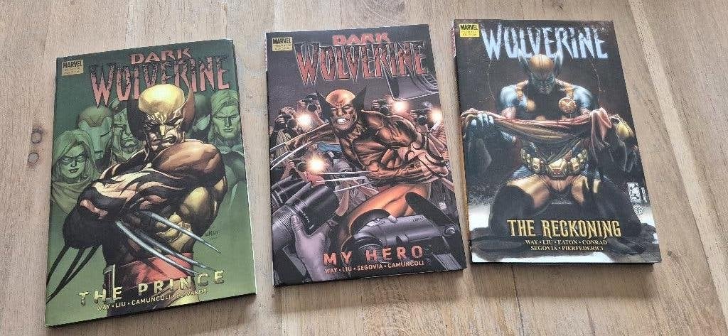 2 Dark Wolverine hardcovers & The Reckoning, Boeken, Gelezen, Amerika, Marvel Comics, Ophalen of Verzenden