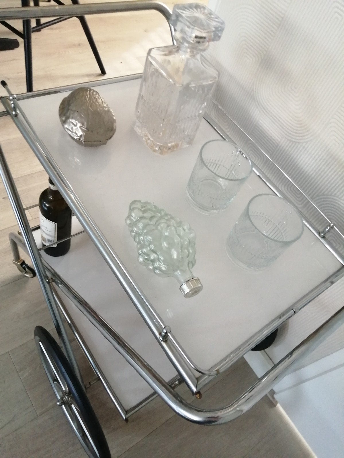 ZELDZAME RETRO BAR CART SERVEERWAGEN TROLLEY 60'S INKLAPBAAR, Ophalen