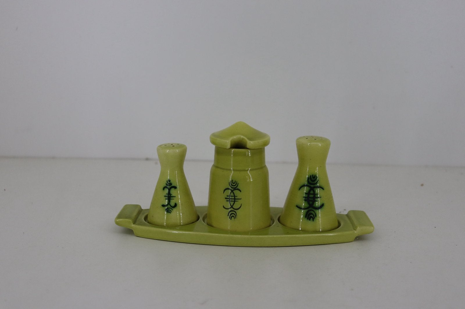 Vintage Flora Gouda peper-, zout- en mosterdstel – groen, Ophalen of Verzenden