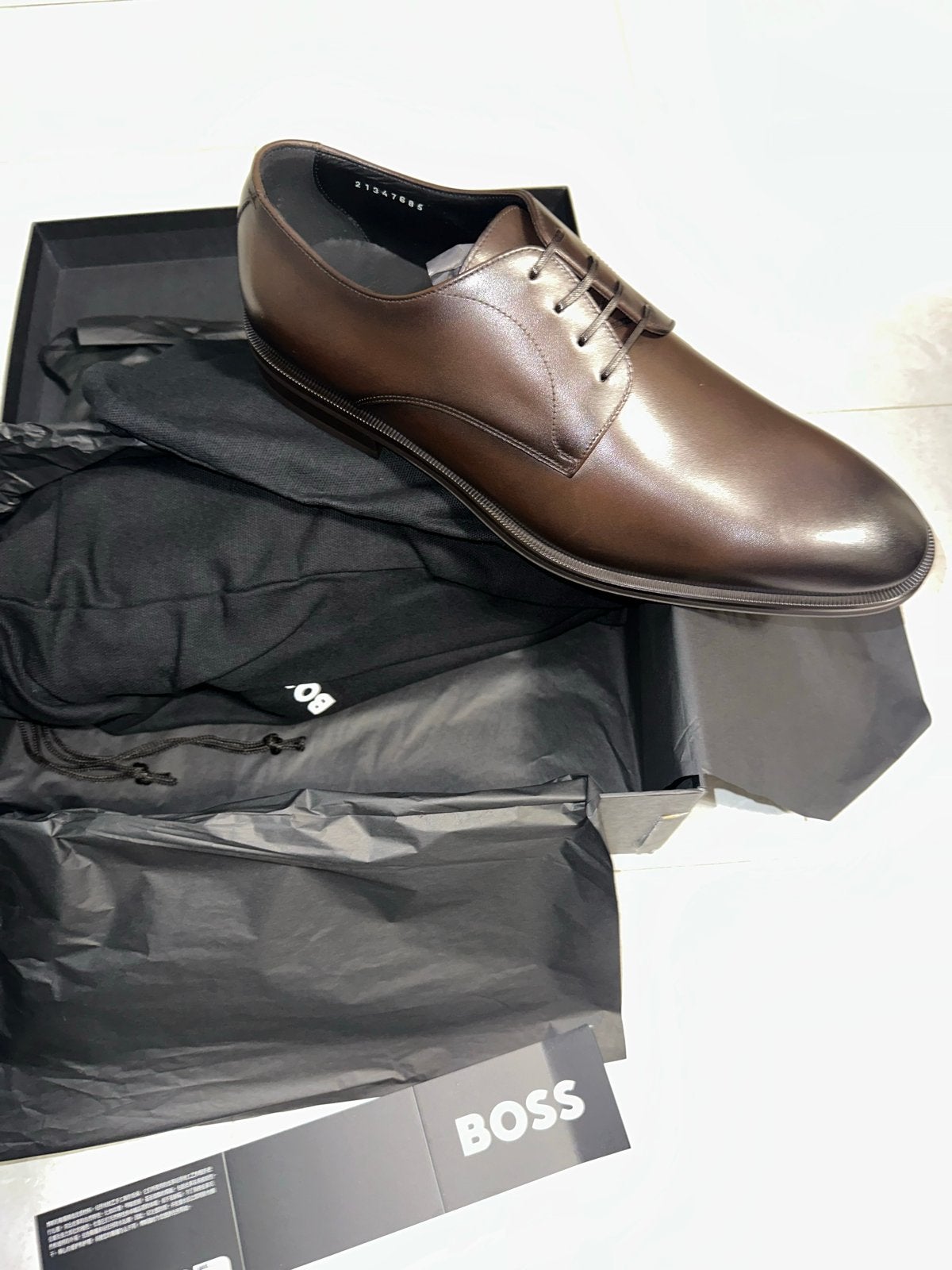 BOSS Derrek Derb Burb Nette Schoenen - Maat 44 - Bruin, Bruin, Nieuw, Ophalen of Verzenden, Veterschoenen