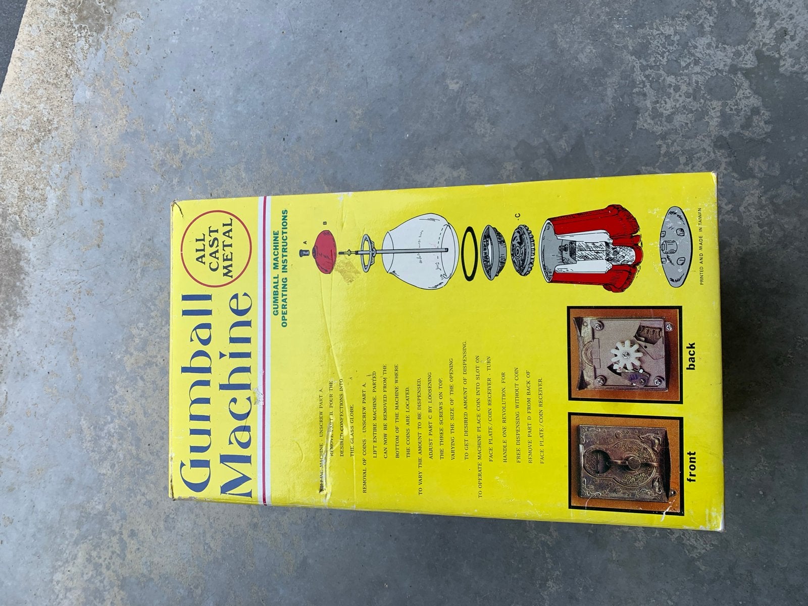 Vintage Gumball Machine - Volledig Metaal, Ophalen, Zo goed als nieuw